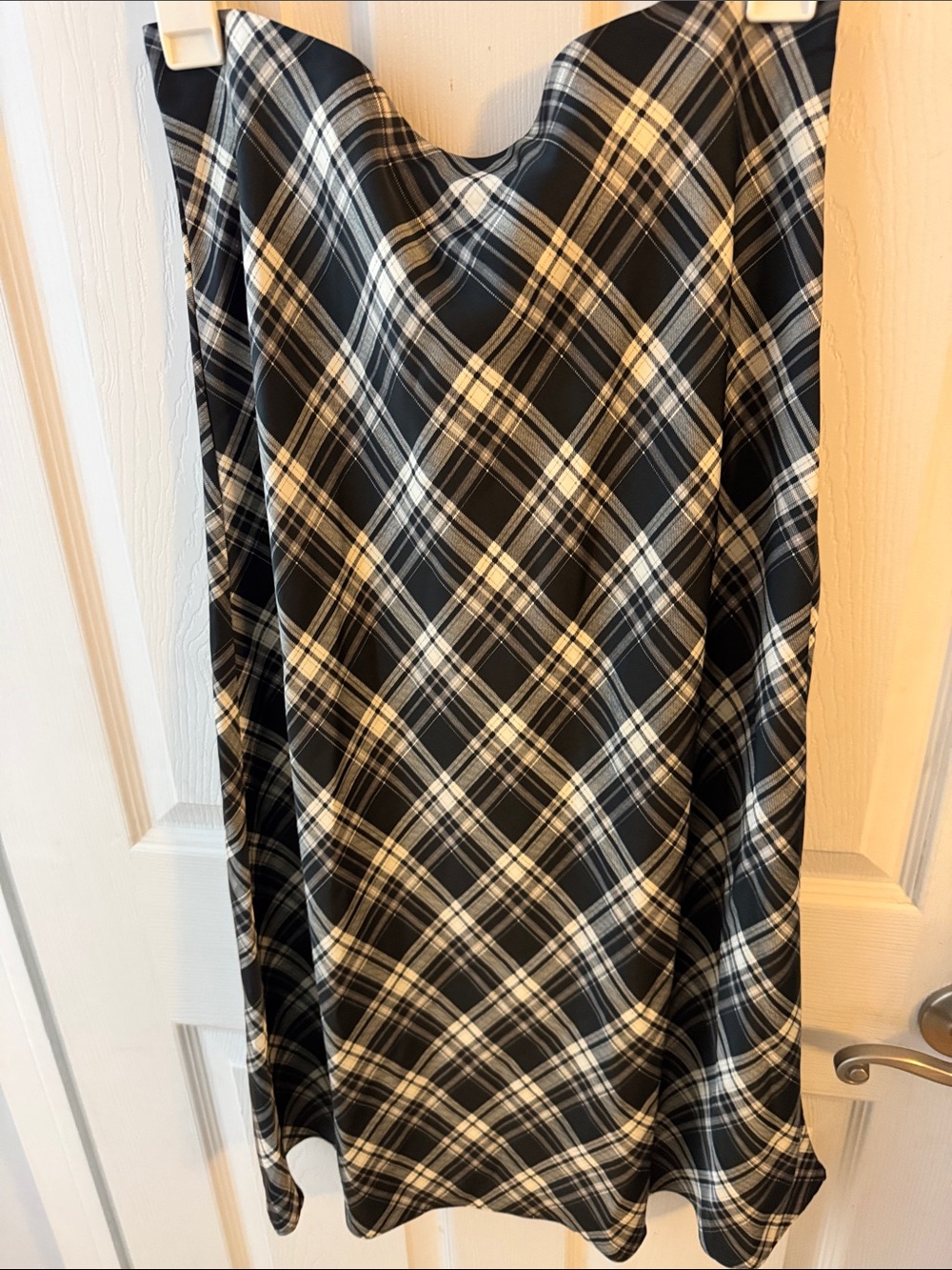 J. Crew Black and White Plaid A-Line Skirt